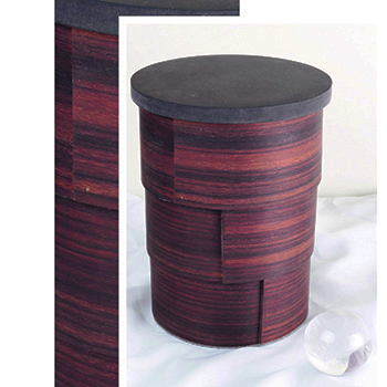 Palisanderurne mit aufgesetzem Deckel